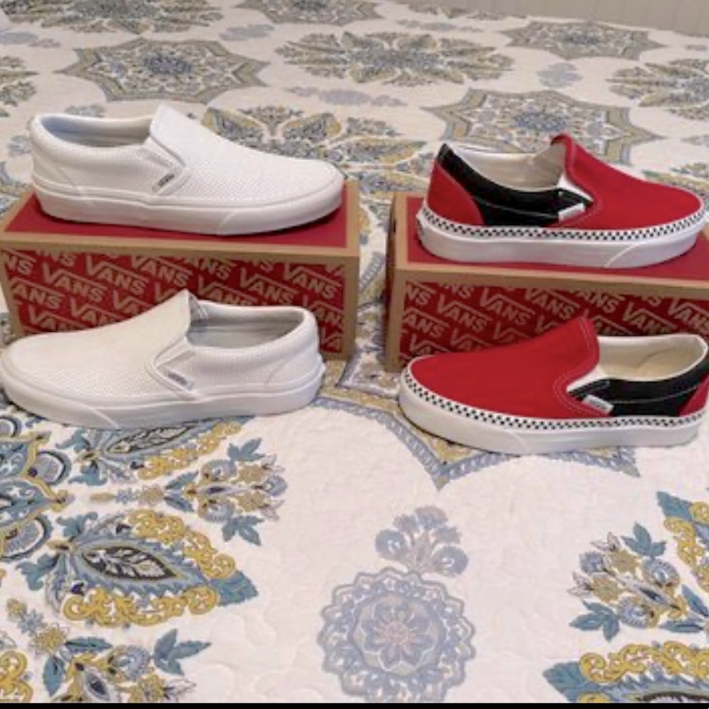 2 pair of size 5 Vans both brand new in box.